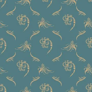 Vector textile wallpaper damask seamless pattern. Stock-Illustration