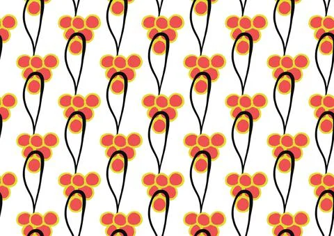 Vector texture background, seamless pattern. Hand drawn, red, yellow, black,  Illustrazione stock