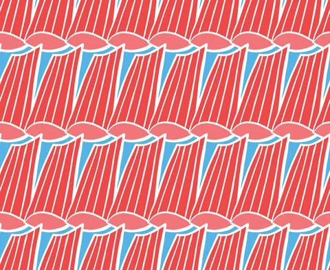 Vector texture background, seamless pattern. Hand drawn, red, blue, white col Illustrazione stock