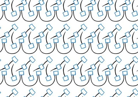 Vector texture background, seamless pattern. Hand drawn, blue, black, white c Stock Illustration