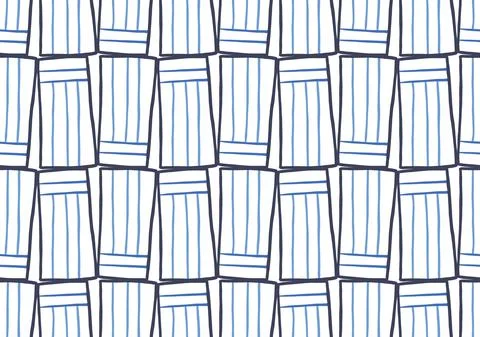 Vector texture background, seamless pattern. Hand drawn, blue, white colors. Stock Illustration
