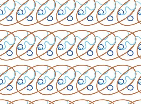 Vector texture background, seamless pattern. Hand drawn, brown, blue, white c Stock Illustration