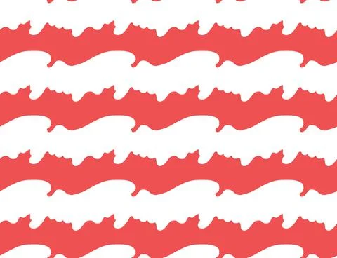 Vector texture background, seamless pattern. Hand drawn, red, white colors. Stock Illustration