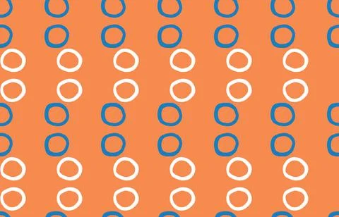 Vector texture background, seamless pattern. Hand drawn, orange, blue, white  Stock Illustration