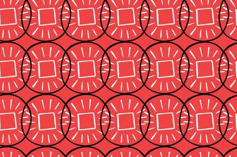 Vector texture background, seamless pattern. Hand drawn, red, white, black co Stock Illustration