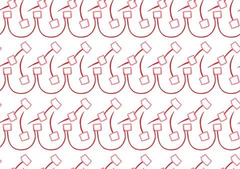 Vector texture background, seamless pattern. Hand drawn, red, white colors. Stock Illustration