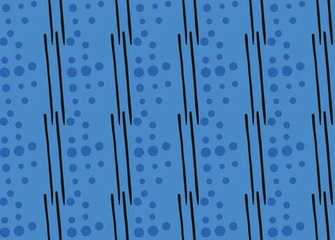 Vector texture background, seamless pattern. Hand drawn, blue, black colors. Stock Illustration