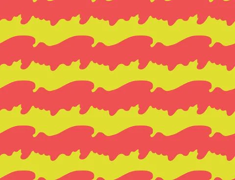Vector texture background, seamless pattern. Hand drawn, red, yellow colors. Stock Illustration