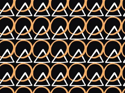 Vector texture background, seamless pattern. Hand drawn, black, orange, white Stock Illustration