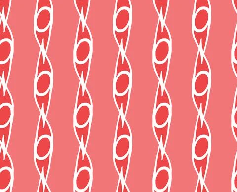 Vector texture background, seamless pattern. Hand drawn, red, white colors. Stock Illustration