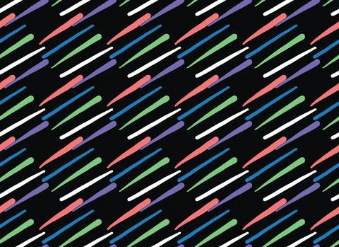 Vector texture background, seamless pattern. Hand drawn, colorful on black ba Stock Illustration