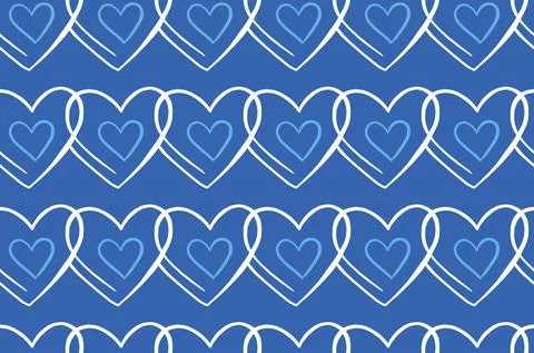 Vector texture background, seamless pattern. Hand drawn, blue, white colors. Stock Illustration