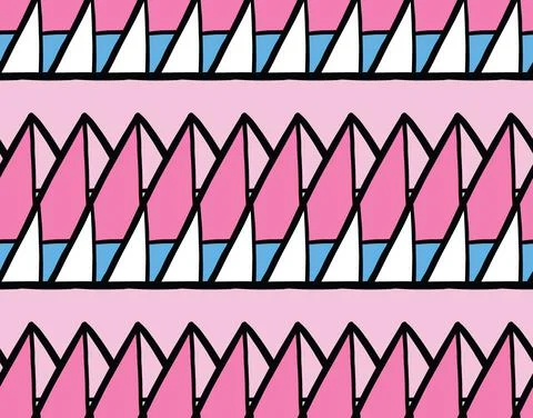 Vector texture background, seamless pattern. Hand drawn, pink, blue, black, w Stock Illustration