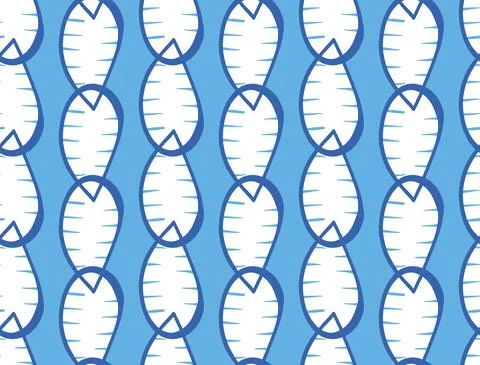 Vector texture background, seamless pattern. Hand drawn, blue, white colors. Illustrazione stock