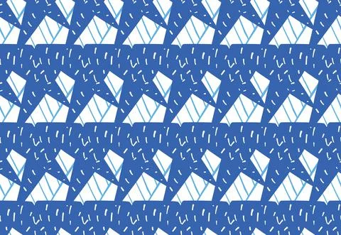 Vector texture background, seamless pattern. Hand drawn, blue, white colors. Illustrazione stock