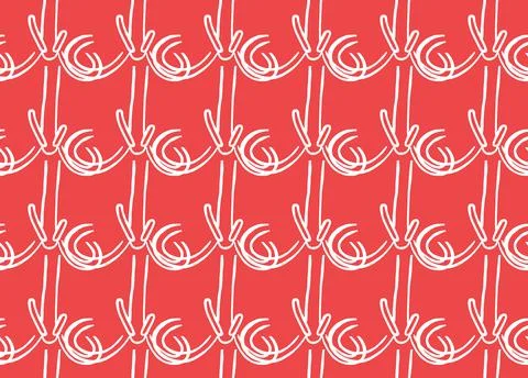 Vector texture background, seamless pattern. Hand drawn, red, white colors. Stock Illustration