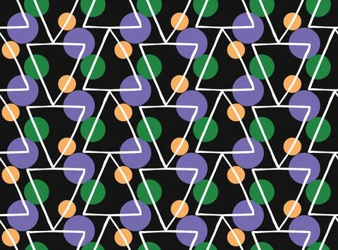 Vector texture background, seamless pattern. Hand drawn, orange, purple, gree Stock Illustration