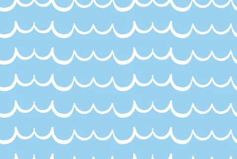 Vector texture background, seamless pattern. Hand drawn, blue, white colors. Stock Illustration