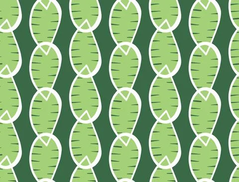 Vector texture background, seamless pattern. Hand drawn, green, white colors. Stock Illustration