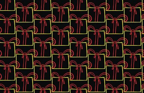 Vector texture background, seamless pattern. Hand drawn, black, red, yellow c Illustrazione stock