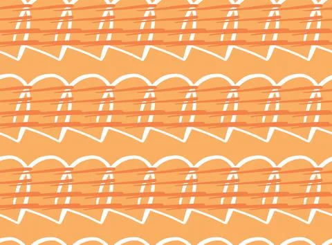 Vector texture background, seamless pattern. Hand drawn, orange, white colors Stock Illustration