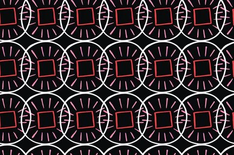 Vector texture background, seamless pattern. Hand drawn, black, red, pink, wh Stock Illustration
