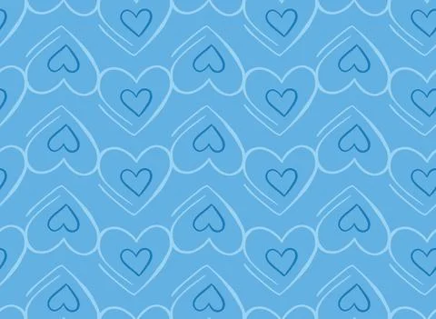 Vector texture background, seamless pattern. Hand drawn, blue colors. Illustrazione stock