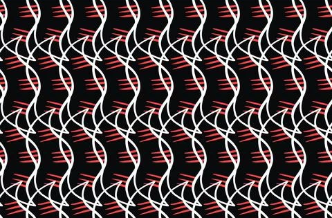 Vector texture background, seamless pattern. Hand drawn, black, red, white co Stock Illustration