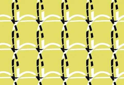 Vector texture background, seamless pattern. Hand drawn, yellow, black, white Stock Illustration