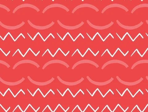 Vector texture background, seamless pattern. Hand drawn, red, white colors. Stock Illustration
