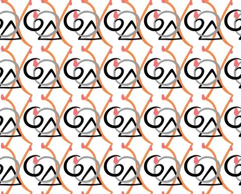 Vector texture background, seamless pattern. Hand drawn, white, orange, red,  Stock Illustration