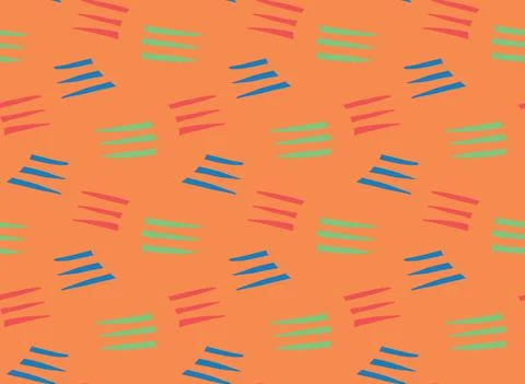 Vector texture background, seamless pattern. Hand drawn, orange, blue, green, Stock Illustration