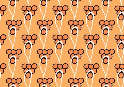 Vector texture background, seamless pattern. Hand drawn, orange, black, white Illustrazione stock