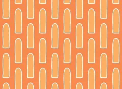 Vector texture background, seamless pattern. Hand drawn, orange, white colors Stock Illustration
