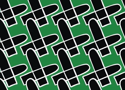 Vector texture background, seamless pattern. Hand drawn, green, black, white  Illustrazione stock