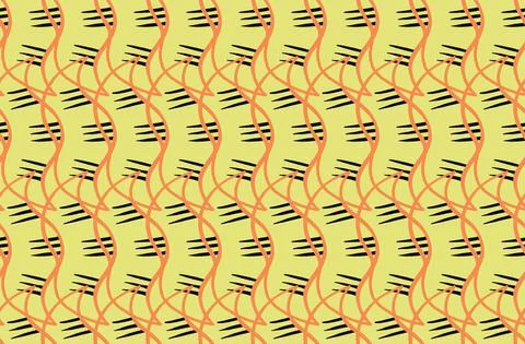 Vector texture background, seamless pattern. Hand drawn, yellow, orange, blac Stock-Illustration