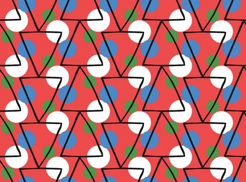 Vector texture background, seamless pattern. Hand drawn, red, blue, green, wh Stock Illustration