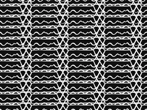 Vector texture background, seamless pattern. Hand drawn, black, white colors. Stock Illustration