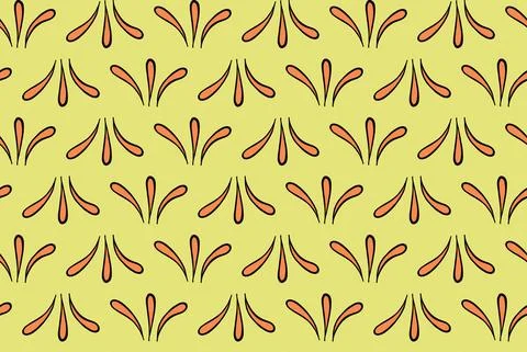 Vector texture background, seamless pattern. Hand drawn, yellow, orange, blac Stock Illustration