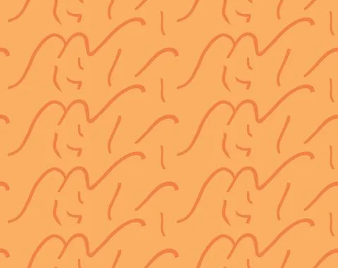 Vector texture background, seamless pattern. Hand drawn, orange colors. Stock Illustration