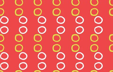 Vector texture background, seamless pattern. Hand drawn, red, yellow, white c Stock Illustration