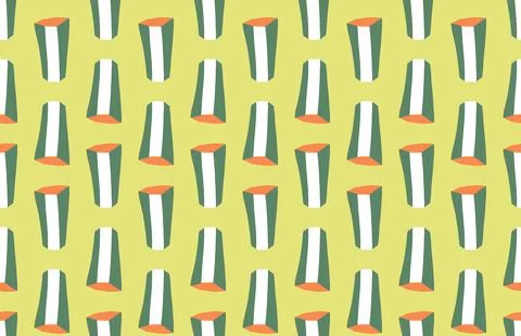 Vector texture background, seamless pattern. Hand drawn, green, yellow, orang Stock Illustration