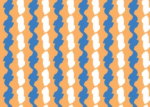 Vector texture background, seamless pattern. Hand drawn, orange, blue, white  Illustrazione stock