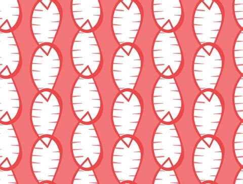 Vector texture background, seamless pattern. Hand drawn, red, white colors. Stock Illustration