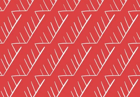 Vector texture background, seamless pattern. Hand drawn, red, white colors. Stock Illustration