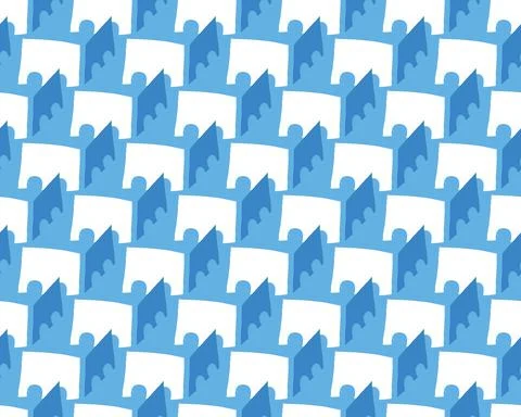 Vector texture background, seamless pattern. Hand drawn, blue, white colors. Stock Illustration