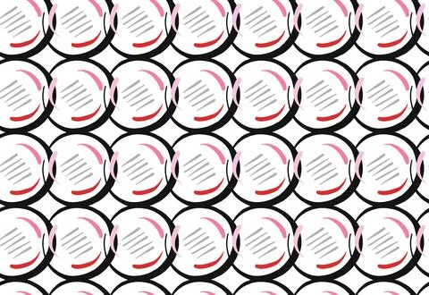 Vector texture background, seamless pattern. Hand drawn, black, red, pink, gr Stock Illustration
