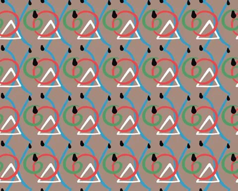 Vector texture background, seamless pattern. Hand drawn, brown, red, blue, gr Stock Illustration