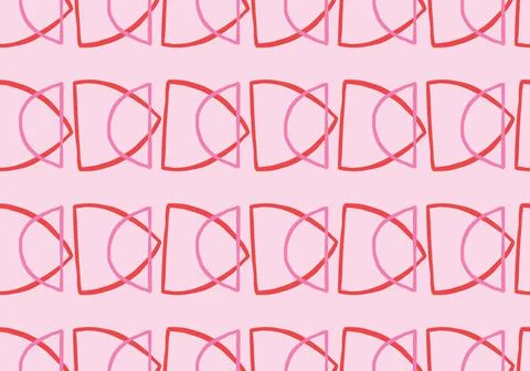 Vector texture background, seamless pattern. Hand drawn, pink, red colors. Stock Illustration