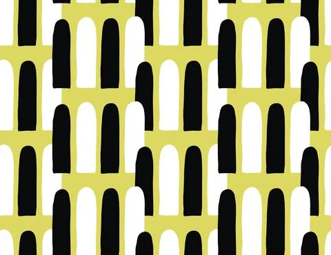 Vector texture background, seamless pattern. Hand drawn, yellow, black, white Stock Illustration